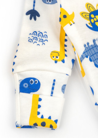 Хлопковый комбинезон для новорожденного с динозаврами