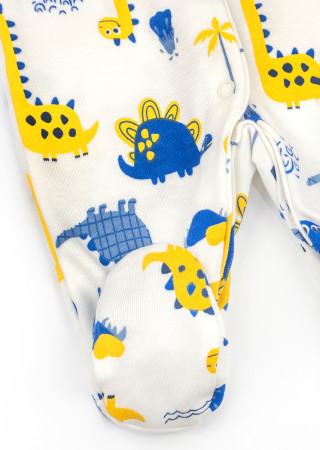 Хлопковый комбинезон для новорожденного с динозаврами