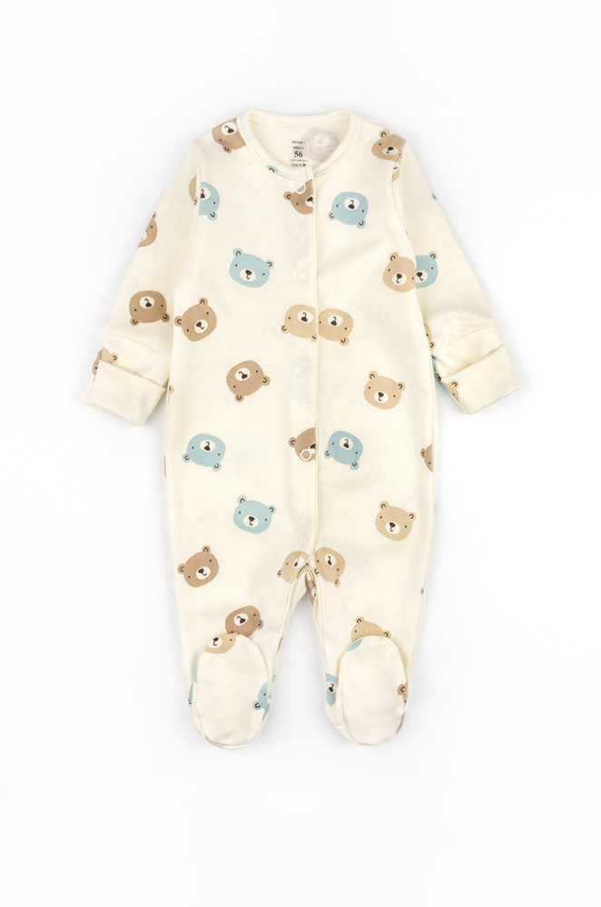 Комбинезон нательный для новорождённых на кнопках по всей длине Bears
