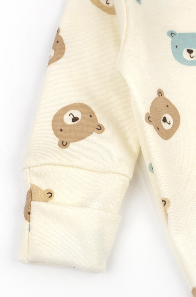 Комбинезон нательный для новорождённых на кнопках по всей длине Bears