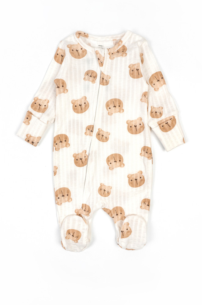 Комбинезон для новорожденных Bears на молнии с закрытыми ножками