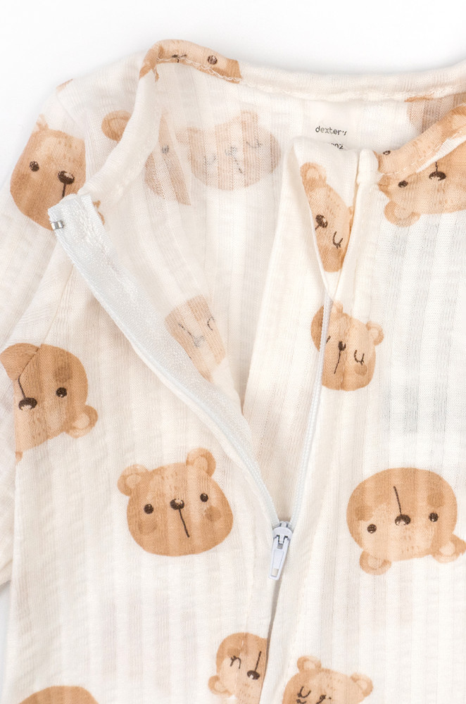 Комбинезон для новорожденных Bears на молнии с закрытыми ножками