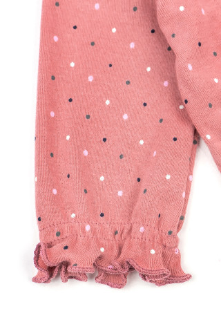 Детский хлопковый комбинезон для девочки в горошек + шапочка с бантом