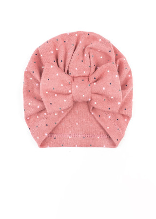 Детский хлопковый комбинезон для девочки в горошек + шапочка с бантом