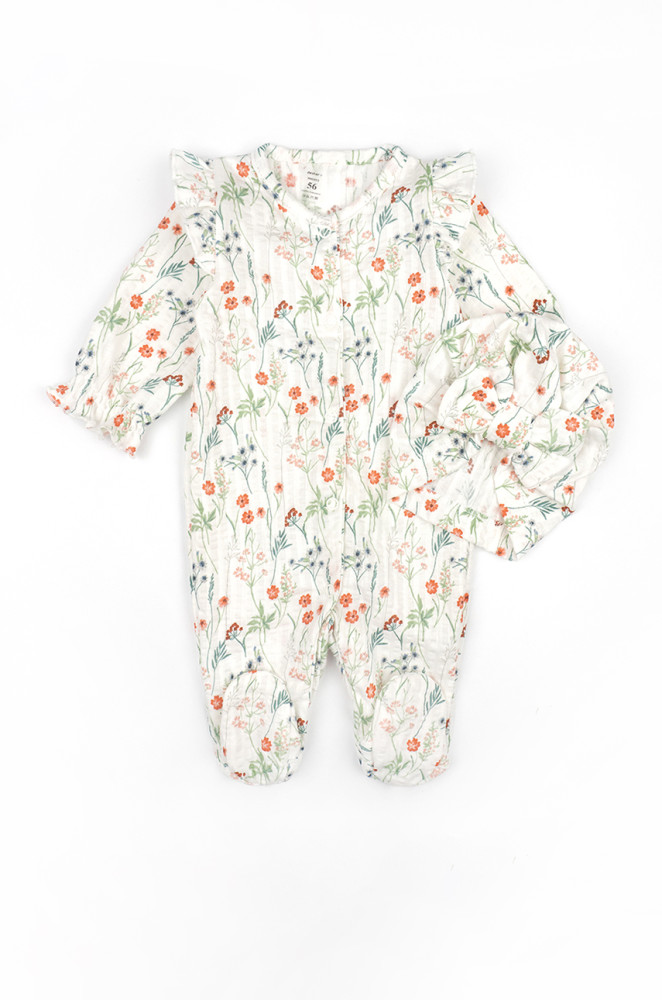 Girls’ Festive Set Botanic: Romper and Bow Hat
