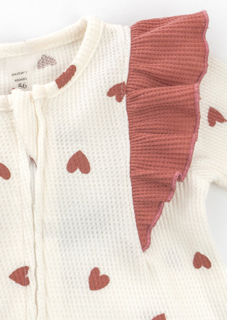 Комбинезон для девочки с повязкой и молнией – сердечки