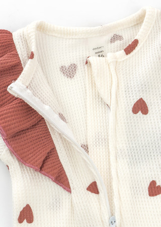 Комбинезон для девочки с повязкой и молнией – сердечки