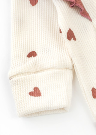 Комбинезон для девочки с повязкой и молнией – сердечки