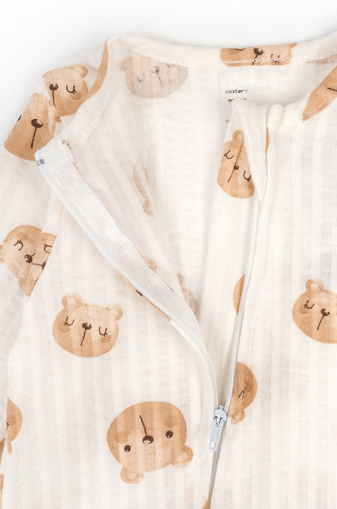 Слип-пижама для детей от 3 месяцев Bears на молнии с открытыми ножками