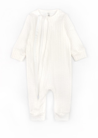 Solid Color Baby Sleeper with Zipper and Open Feet Interlock