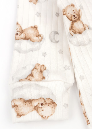 Cotton Baby Romper with Zipper and Open Legs Bear on a Cloud