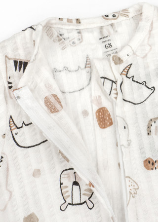 Baby Zip Sleepsuit Rhino with Open Feet