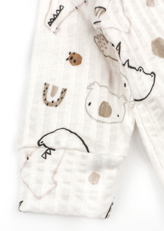 Baby Zip Sleepsuit Rhino with Open Feet