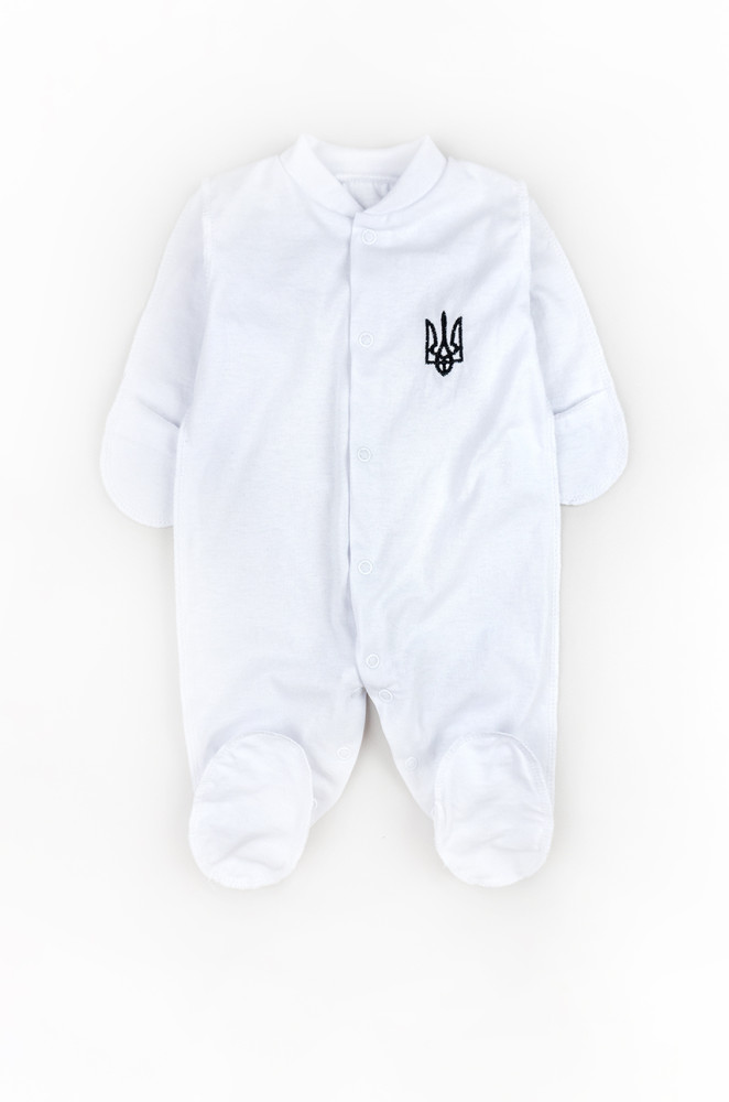 Newborn Sleeper with Ukrainian Trident Embroidery
