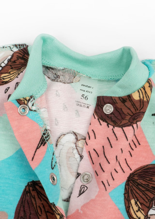 Baby Snap-Button Romper Coconuts in Bright Colors