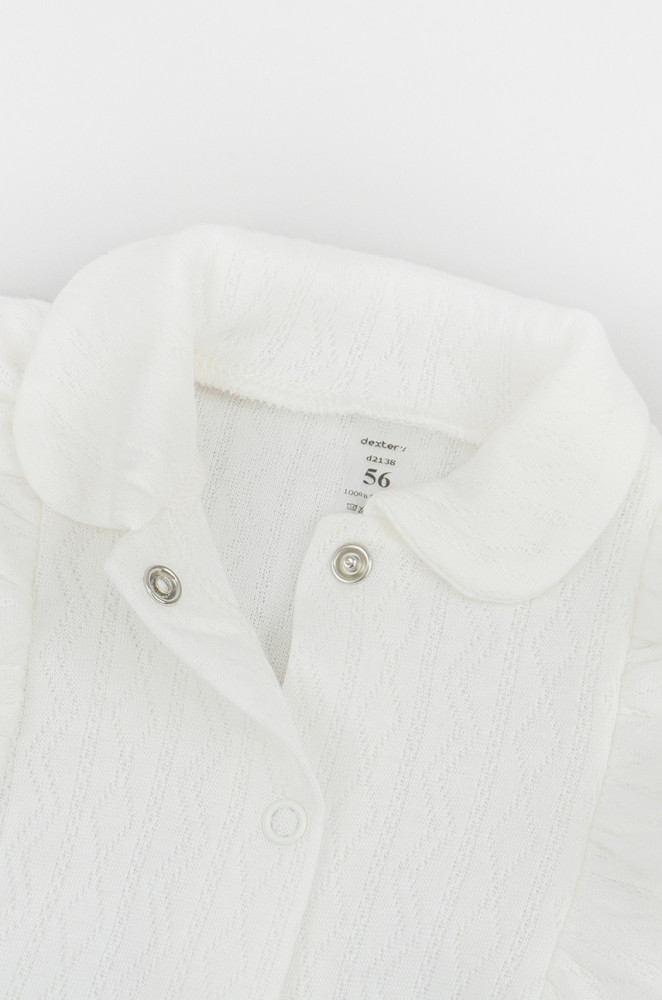 Festive Cotton Knit Romper with Headband Pure