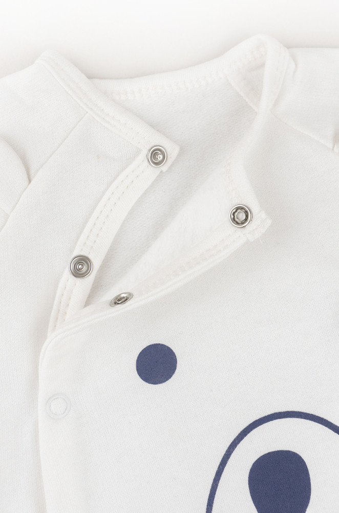 Детский слип с закрытыми ножками на кнопках с аппликацией Медвежонок