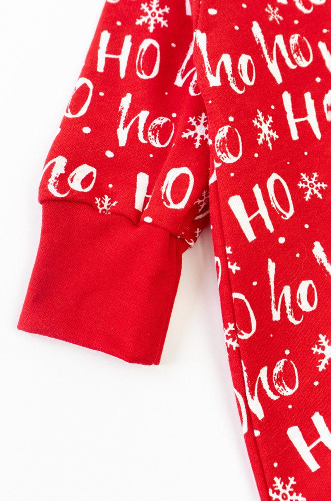 Ромпер з начосом на блискавці з новорічним принтом HO-HO