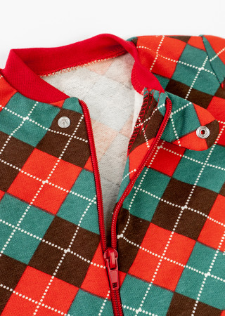 Scotland baby romper with zip and fleece lining