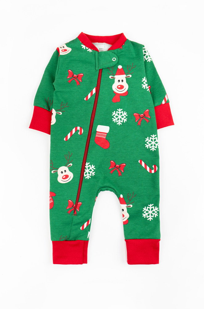 Трикотажний дитячий ромпер з новорічним принтом Festive