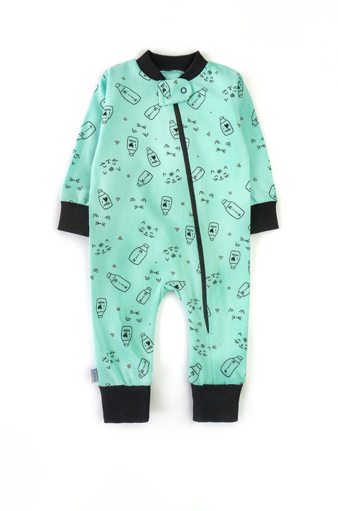 Дитячий трикотажний ромпер Milk з відкритими ніжками на блискавці