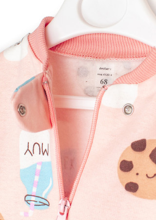 Тёплый комбинезон для девочки с начёсом и принтом Cookie