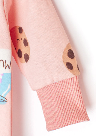 Тёплый комбинезон для девочки с начёсом и принтом Cookie