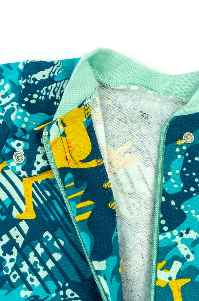Baby Sleepsuit with Brushed Cotton and Abstract Print – Zipper Closure