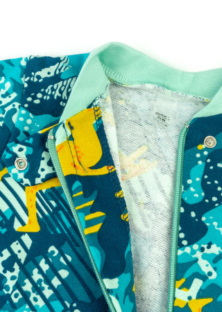 Cotton Baby Romper with Zipper – Abstract Pattern
