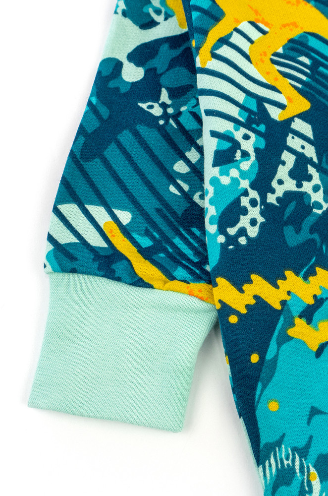 Baby Sleepsuit with Brushed Cotton and Abstract Print – Zipper Closure