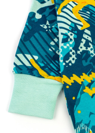 Cotton Baby Romper with Zipper – Abstract Pattern