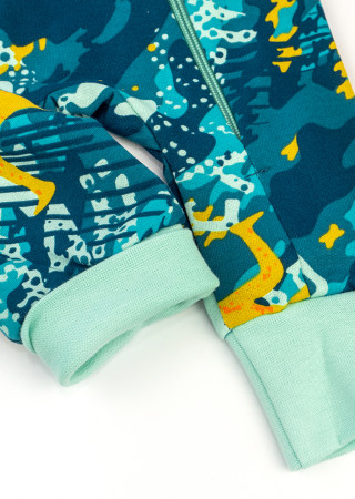 Cotton Baby Romper with Zipper – Abstract Pattern