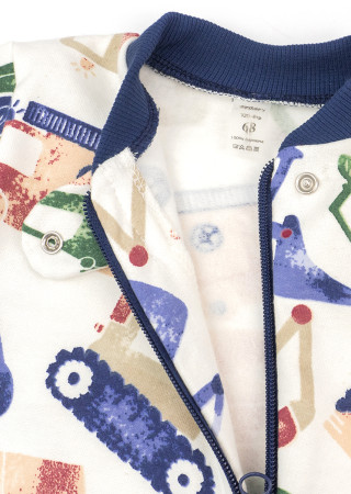 Ciepły kombinezon dla chłopca z nadrukiem koparki