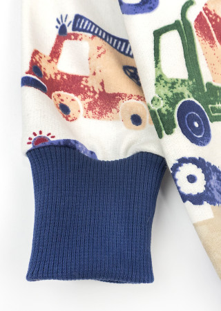 Ciepły kombinezon dla chłopca z nadrukiem koparki