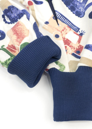 Ciepły kombinezon dla chłopca z nadrukiem koparki