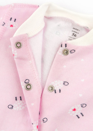 Baby Girl Fleece Romper with Outside Seams – Soft Lamb Design