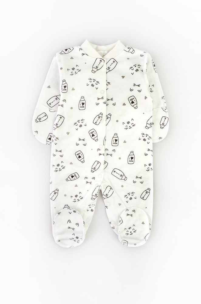 Чоловічок зі швами назовні та закритими рукавами для новонароджених Milk
