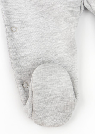 Ciepły rampers niemowlęcy z haftem Bunny i zakrytymi stópkami