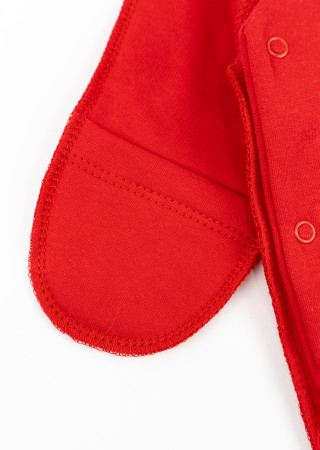 Warm Christmas Baby Sleepsuit with Santa Print and Outside Seams