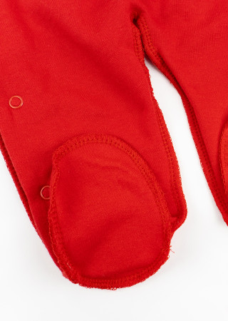 Warm Christmas Baby Sleepsuit with Santa Print and Outside Seams