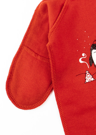 Christmas romper for baby with Penguins print