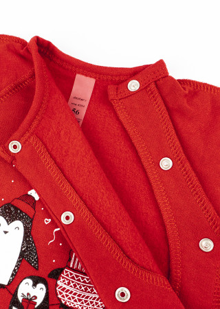 Christmas romper for baby with Penguins print