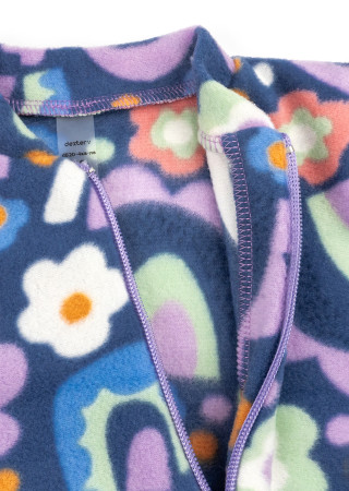 Флисовый детский комбинезон с цветочным принтом