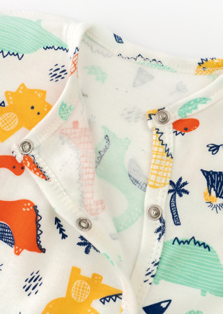 Knitted Jumpsuit with Outside Seams for Newborns Dino