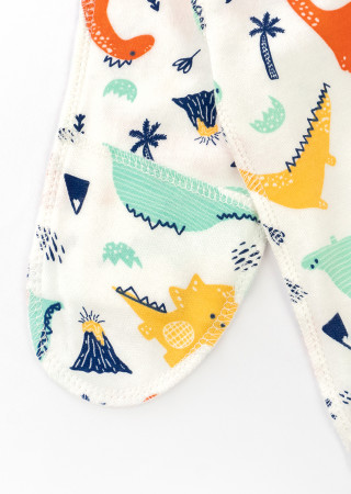 Knitted Jumpsuit with Outside Seams for Newborns Dino