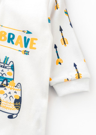 Komplet Brave: body niemowlęce z czapeczką – 100% bawełna