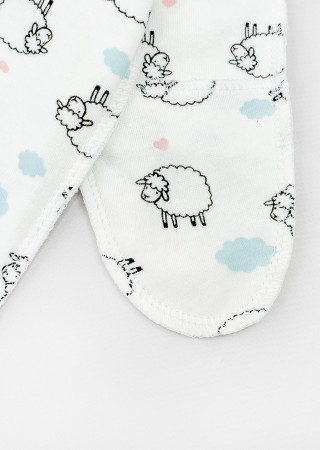 Чоловічок для новонароджених з інтерлоку Cute Lambs зі швами назовні