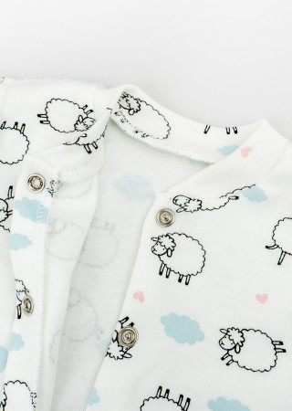 Чоловічок для новонароджених з інтерлоку Cute Lambs зі швами назовні