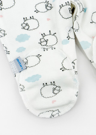 Чоловічок для новонароджених з інтерлоку Cute Lambs зі швами назовні