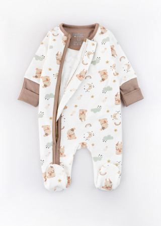 Комбинезон для новорожденных с молнией и легким начосом